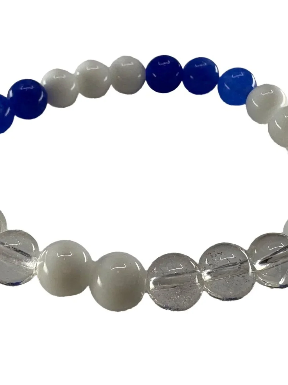 8mm Natural Blue Kyanite Tridacna Bracelet 6.75